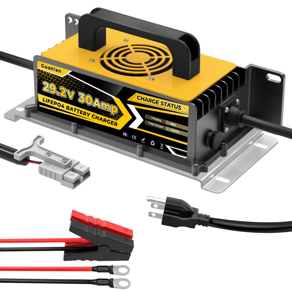Guanlan front view of charger showing ports and status LEDs for reliable fast charging
