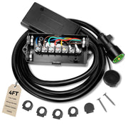 Gubrdfrsod front view of waterproof 7‑pin junction box showing compact housing and mounting