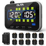 GUTA front display showing tire readings and alerts for quick decision making