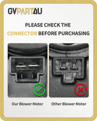 GVPART4U motor connector detail showing plug fit for easy installation