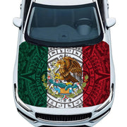 Gwaorai front view of Mexico Totem Flag hood cover showing full design and bright colors