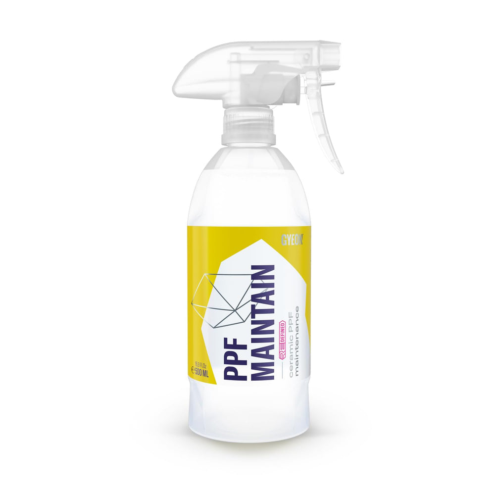 Gyeon bottle front view showing product and clean finish benefits