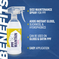 Gyeon spray onto microfiber towel demonstrating easy application benefit