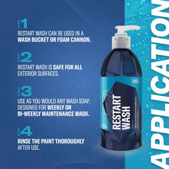 Gyeon Restart Wash producing thick foam from a foam cannon for gentle cleaning