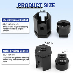 GYUTONG steel universal socket detail highlighting 1/4" drive and O-ring for secured leverage