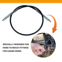GZJoSum hose in use on an axle fitting improving access to tight grease points