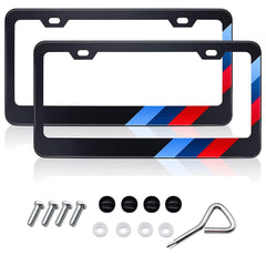 GZSH front view of license frame showing three-color finish and sleek look