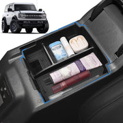 GZSH front view of console organizer showing tidy compartments and fit benefit