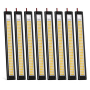 GZV front view of black 12V LED strip showing sleek housing and brightness benefit