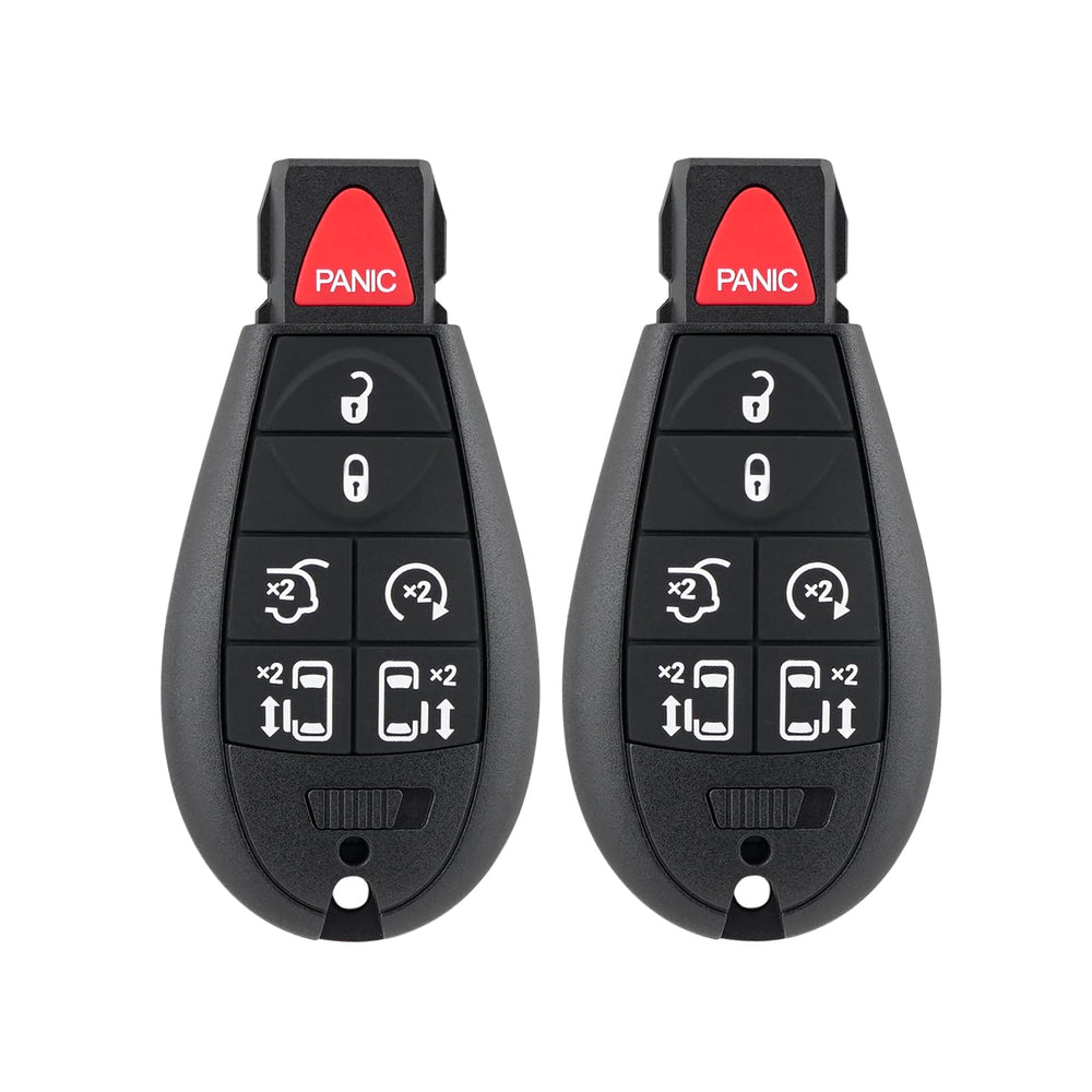 GZXNKEY front view of two replacement key fobs showing shape and buttons, reliable replacement