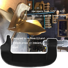 GZZTORES in use on boat shaft showing safe prop removal and time savings