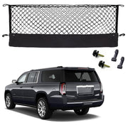 Hacyikee front view of trunk cargo net showing neat storage benefit