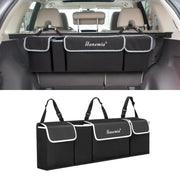 Hanemia front view of trunk organizer showing neat compartments and quick access