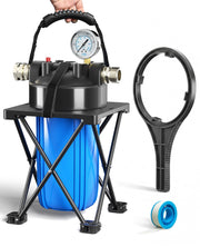 Hansing front view canister with stand showing sturdy mount and easy access
