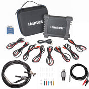 Hantek 1008C front panel showing connectors and controls for clear operation