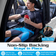 HAPPEGEAR installed under child seat demonstrating added spill protection