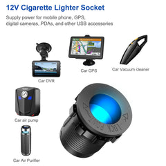 Hapytrip 150W lighter socket with blue light for easy night access