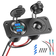 Hapytrip front panel showing USB ports and lighter socket, convenient power access