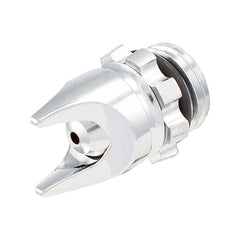 Harder & Steenbeck fineline aircap front view showing precise 0.45mm tip and fit