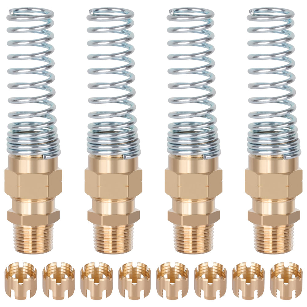 HASAOMOI brass hose end front view showing durable construction and DOT compliance benefit