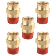 HASAOMOI front view pack of five brass union fittings showing durable finish