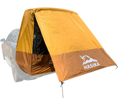 HASIKA tent attached to SUV showing shade and extra covered space