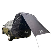 HASIKA front view of tailgate tent showing full open shelter and shade benefit