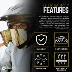 Havoc Racing goggles with clear Infinity lens in night ride demonstrating improved low-light sight