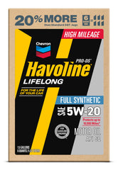 HAVOLINE side label with specifications and application details for quick reference