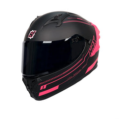 HAX front view showing helmet shape and secure visor benefit