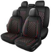 HChengkikz front seat cover showing sporty black and red upgrade benefit