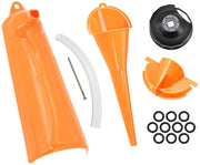 HDBUBALUS front view of complete oil change funnel kit showing organized tools and benefits