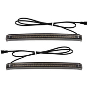 HDBUBALUS front view smoke saddlebag light showing sleek OEM style and visibility benefit