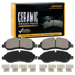HECHENQICHE front brake pads packaging showing kit and fitment benefits