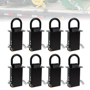Hedday D-ring front view showing solid steel construction and benefit of strength