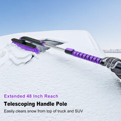 HEEYA close-up of dense 13-inch bristles for rapid snow removal without scratching