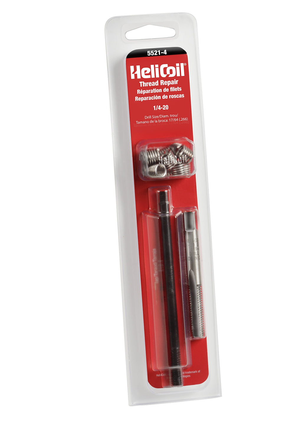 Helicoil front packaging showing 12 inserts and tools, reliable repair kit