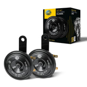 HELLA 012588151 front view showing twin disc horns and compact design for easy upgrade