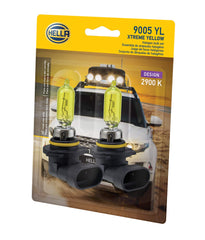 Hella bulb installed in headlight showing clearer road contrast in wet conditions