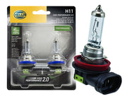 Hella H11 front packaging showing product and benefits