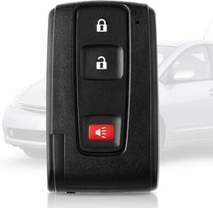 HelloAuto front view of silver-logo Prius key fob showing clear buttons and fit