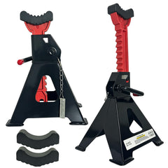 HENBOW front view of jack stands showing durable finish and capacity benefit