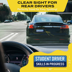 HEY-OKEY magnet attached to steel car door for clear roadside signaling
