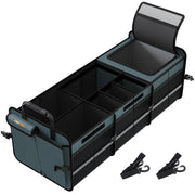 HEYTRIP trunk organizer front view shows spacious layout and secure compartments, ideal for tidy cargo