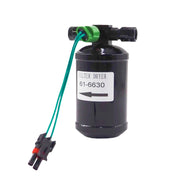 HFQTZSSL front view of receiver drier showing ports and switch for reliable service