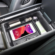 HGWEI front view of center console tray showing organized compartments and quick access