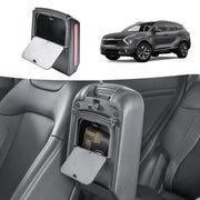 HGWEI installed front view of console organizer showing clean fit and concealment benefit