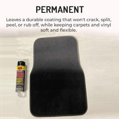 HI-TECH spray applied on carpet texture demonstrating even, deep black restoration