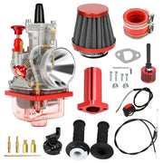 HIAORS PWK 24mm front view showing throttle assembly and gasket, improves airflow