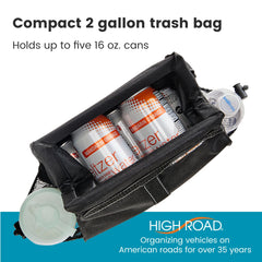 High Road side pockets holding bottles and wipes showing organized storage benefit